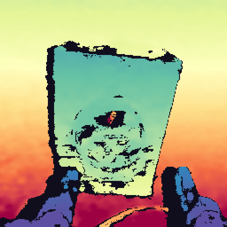 The D405 wrist camera's own depth — the target frame, colorized.